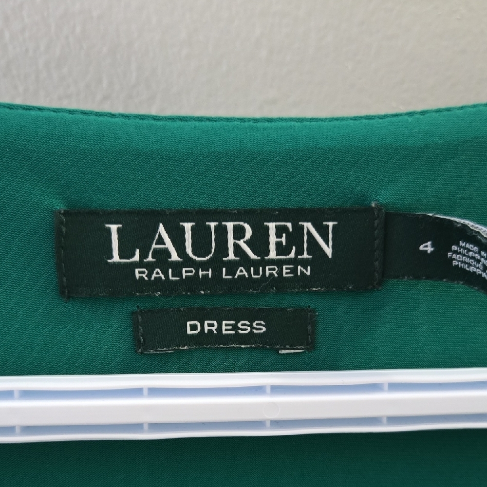 Lauren Ralph Lauren Women's Emerald Green Long Sleeve Dress - Picture 2 of 5